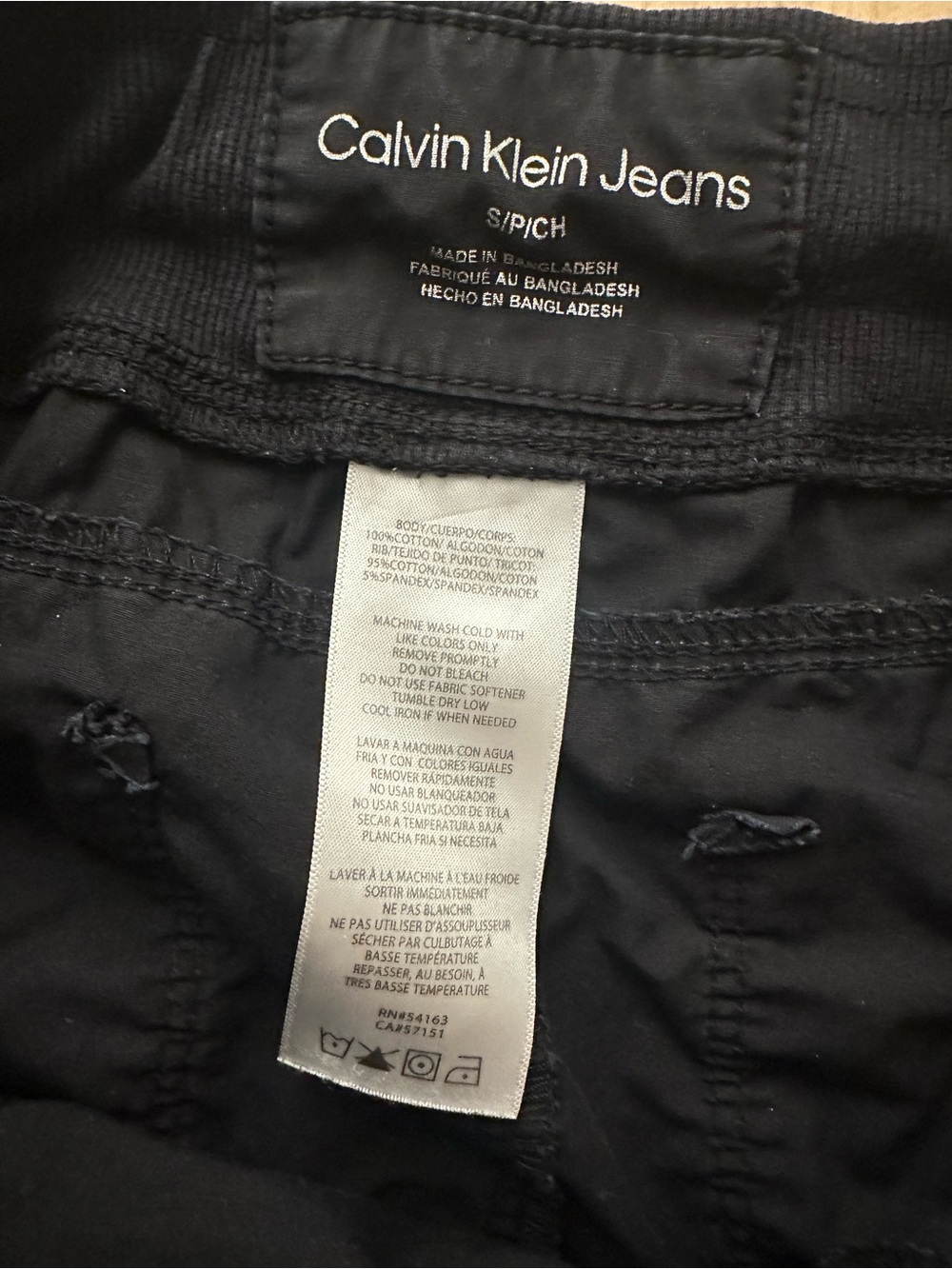 Y2K Vintage Calvin Klein Black Cargo Jogger Capri Pants Gorpcore 100% Cotton - Picture 9 of 10
